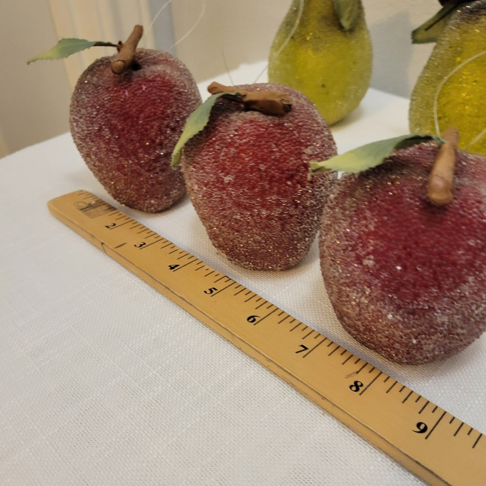 Vintage Sugared Decorative Red and Yellow Faux Fruit Set - Picture 14 of 14